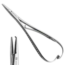Professional Dental Orthodontic Forceps Surgical Needle Holder Locking Veterinary Suture Pliers Rubber Dam Clamps Hemostat Tissue Restorative Instruments (Mathieu Hook Tip 14cm)