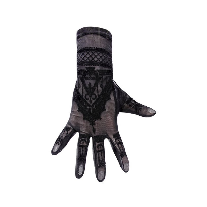 Henna Gloves Womens Goth Lolita Accessory Mesh Gloves with Velvet