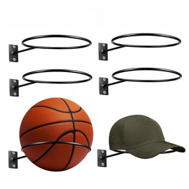 THJOPOKEEL Soporte de Bola de Pared de 6 Piezas - Estantería de Almacenamiento metálico para Bolas Deportivas de Baloncesto, Fútbol, Voleibol - Color Negro