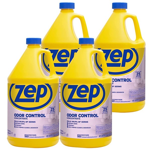 Zep Odor Control Disinfectant Concentrate - 1 Gallon (Case of 4) ZUOCC128 - Multi-Surface Disinfectant, Odor Eliminator and Deodorizer Kills 99.9% of Germs