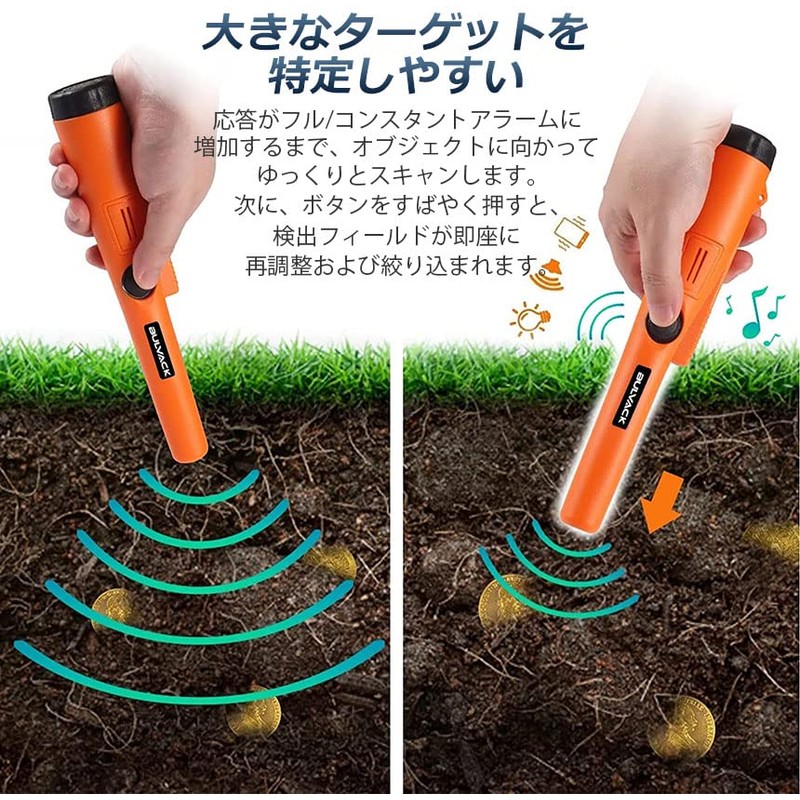 E-FINDS Metal Detector, High Sensitivity, Lightweight, Waterproof, 360° Detection, Handy,
