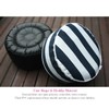Fabritones Outdoor Inflatable Ottomans with Insert Round 21x9 Inch Navy