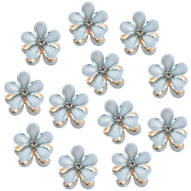 Kioiner 12 Pcs Mini Hair Claw Clips, 2.1cm Diamond Hair Clips, Cute Flower Non-Slip Hair Pins, Bangs Clips, Daily Party Wedding Hair Styling Hair Accessories for Women Girls (Blue)