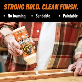 Gorilla Pegamento para madera, botella de 18 onzas, color madera natural, paquete de 1
