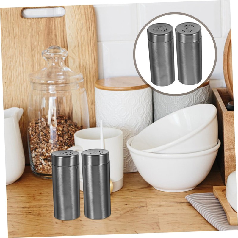 KONTONTY 304 Stainless Steel Seasoning Bottle Pepper Salt Shaker Set
