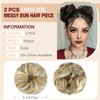 Qunlinta 2 PCS Large Messy Bun Hair Piece, Thick Wavy