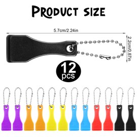 HJZHII 12PCS Lottery Ticket Scratcher Tool, Plastic Plastic Scraper Tool Keychain Scoop Shape Lotto Scratcher Tool Scraper for Lottery Ticket Lotto Scratcher Keyring for Tickets Stickers Labels Films