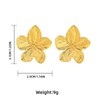 Gold Silver Petal Earrings for Women Chunky Gold Flower Earrings