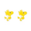Peanuts 925 Sterling Silver Womens Woodstock Snoopy Enamel Stud Earrings