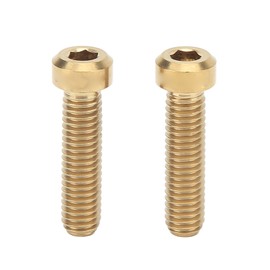 2Pcs Bike Stem Bolt Screw M6 23.5mm Titanium Alloy Antioxidant Rustproof Secure Fastening M6 Bike Screw for Bike Gold