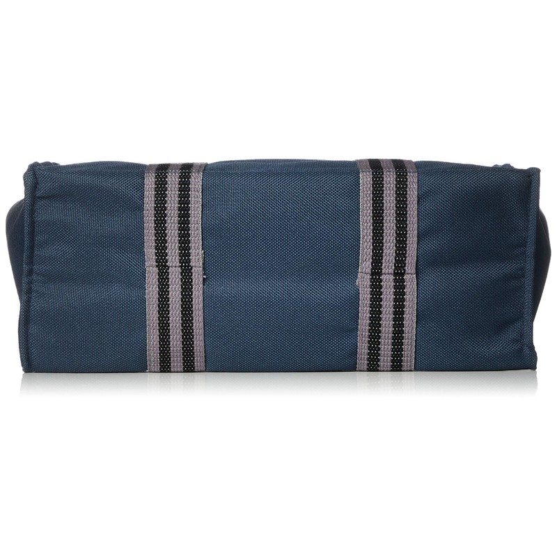 [EXAS] Horizontal Line Pattern Tote Bag (Medium), navy
