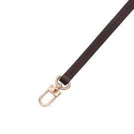 Genuine Leather Wrist Strap Hands-Free Wristlet Hand Strap Replacement with Buckle for Purse Wallet Clutch Keychain (Brown Wristlet Gold Clasp)