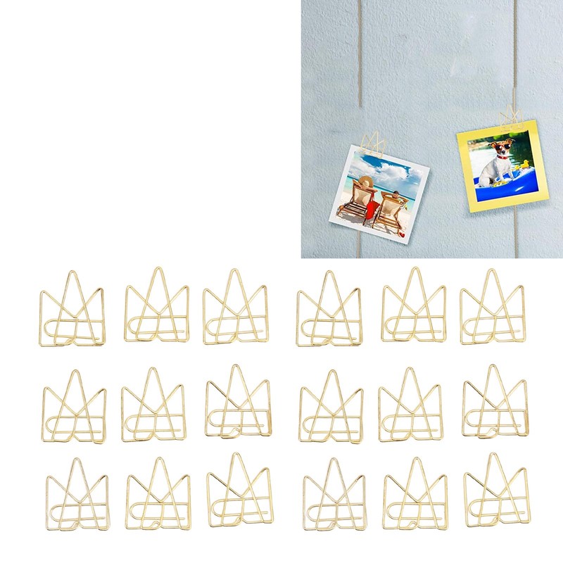 100PCS Metal Crown Paper Clips Multifunctional Rustproof Electroplating Process Prevent