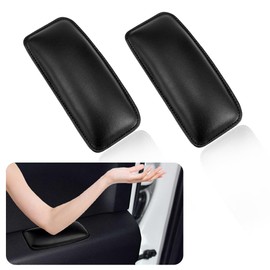 IHOTDER 2PCS Car Knee Cushion,Soft Leather Car Door Armrest Pad for Knee Leg Elbow,Universal Car Center Console Cushion Pad Comfort Pillow for Automotive Interior Accessories (Black)