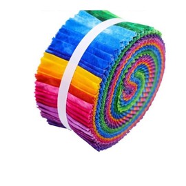 CraftsFabrics 2.5'' x 44'' 20pcs Jelly Rolls Fabric Strips (Rainbow Smudge)