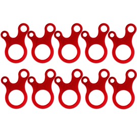 AVESON Pack of 10 Ultralight Aluminum Guyline Wind Rope Cord Adjuster Buckle for Camping Hiking Backpacking Outdoor Activity Tent Accessory, Red