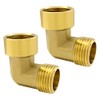 Hooshing 2PCS Brass Garden Hose Elbow Connector 90 Degree 3/4