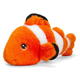 tachi Plush Toy Clown Fish Orange White Cuddly Toy Fish with Stripes Soft Toy Large 28 cm