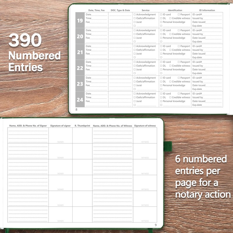 Homlive Notary Journal Log Book, Notary Book with 390 Record