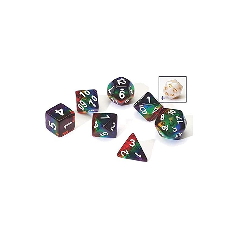 Sirius a Dice Rainbow Translucent Resin Dice Set, Game