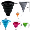 Set 6 embudos silicona plegables grado alimenticio, colores variados para