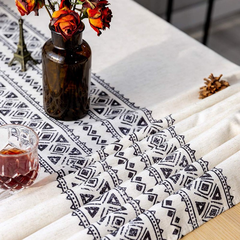 GLORY SEASON Modern and Minimalist Tablecloth Linen Fabric Farmhouse Decoration