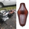 KEEPDSGN Brown Alligator Motorcycle Driver Passenger Two Up Seat for