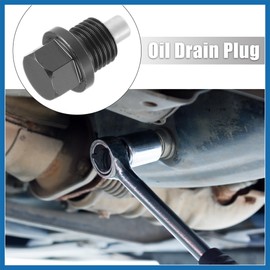 A ABSOPRO M14 x 1.5 Magnetic Oil Drain Plug with Seals Oil Drain Plug Oil Pan Black Item Replacement