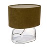 Creative Co-Op Modern Table Lamp with Glass Base and Velvet