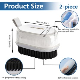 Realand 2Pcs Vegetable Brush with Soft & Hard Bristle, Potato Scrubber Veggie Wash Brush with Good Grip for Mushroom Potato Fruit Produce Food Cleaning Brush