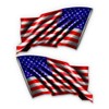 GT Graphics Express American Flags Waving - 18" Each -