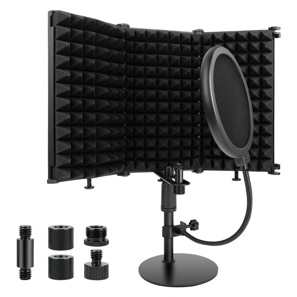 Rigych Microphone Isolation Shield with Pop Filter and Mic Stand