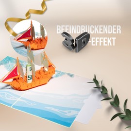 myDreamwork® 3D Pop-Up Schiff-Geburtstagskarte für Männer – Witzige und Außergewöhnliche Glückwunschkarte, Perfekt als Geburtstagsgeschenk für Vater, Freund oder Kollege(20x15cm)