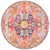 Lahome Bohemian Floral Medallion Round Rug - 4Ft Hot Pink
