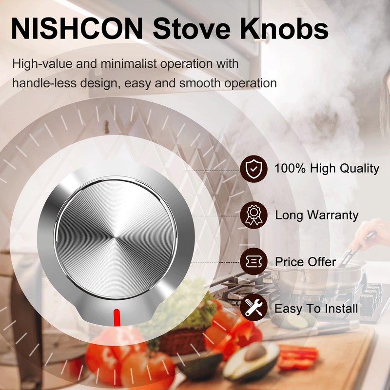 NISHCON W11156487 W10823529 Replacement for Kit.chen-Aid Whirlpool Stove knobs, Replaces