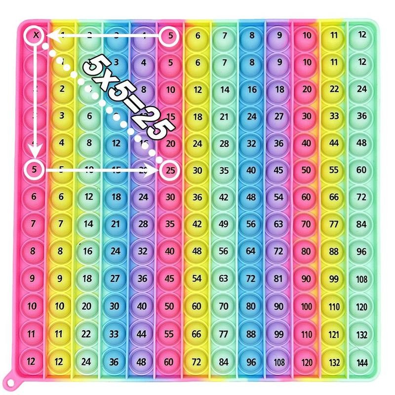 Multiplication Addition Practice Math Pop Fidget Board Game, Push Bubbles
