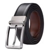 Men's Reversible Leather Belt with Silver-Tone Buckle
