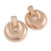 Large Round Textured Clip On Earrings/Rose Gold Tone/60mm L