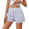 SHBECYDE Casual Striped Summer Shorts for Women Button Elastic Waist