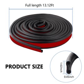 Truck Tonneau Cover Seal,Camper Shell Seal Rubber Weather Stripping with Double Hole,Universal Tailgate Seals for Pickups Trucks Campers Cars (13.12Ft)