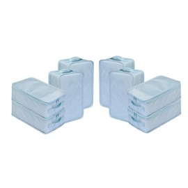 JJ POWER Travel Shoe Bags, Foldable Waterproof Shoe Pouches Organizer-Double Layer, Blue, 8 Packs, Daily Use