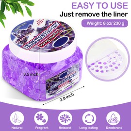 Dansib 6 Pcs Air Freshener Gel Beads Bulk Odor Eliminator Beads Odor Removing Gel for Home, Bathrooms, Cars, Boats, RVs, Pet Areas, Room, Toilet 8 oz (Purple Lavender)