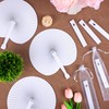 MCEAST 100 Pack Wedding Paper Fans Handheld Folding Fan White