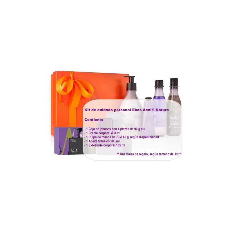 Kit De Regalo Cuidado Personal Ekos Acai Natura 5 Piezas