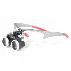 Kurtvenid 3.5x Magnifier 3.5X Binocular Magnifier Dual Use Adjustable Interpupillary Distance Removable, DY-117-3.5X (Silver)