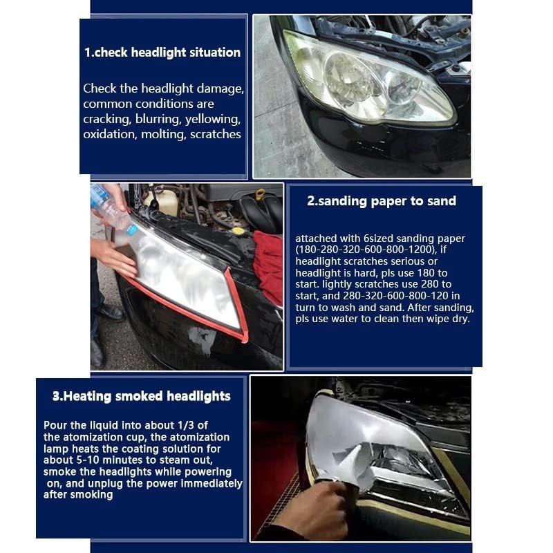 TONZACK 800g Car Headlight Scratch Repair Liquid,Polymer Car Headlight Liquid,Polishing
