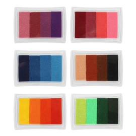 PATIKIL 3"x2.2" Craft Ink Pad for Rubber Stamp, 24Pcs Washable Stamp Pad Card Making Stamping Scrapbook Fingerprint Footprint Handprint, 6 Colors