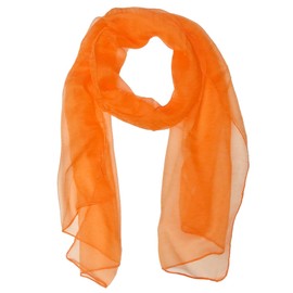 Wrapables Solid Color Silk Long Scarf, Orange