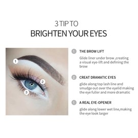 White Eyeliner Pencils, 12PCS Professional Highlighters Eye Liner Pencils Eye Brightener, White Eye Liners Makeup Waterproof Long-lasting Eyeshadows Beauty Makeup Tools for Women