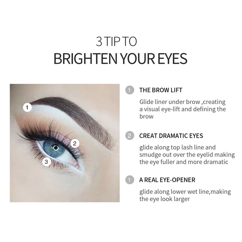 White Eyeliner Pencils, 12PCS Professional Highlighters Eye Liner Pencils Eye
